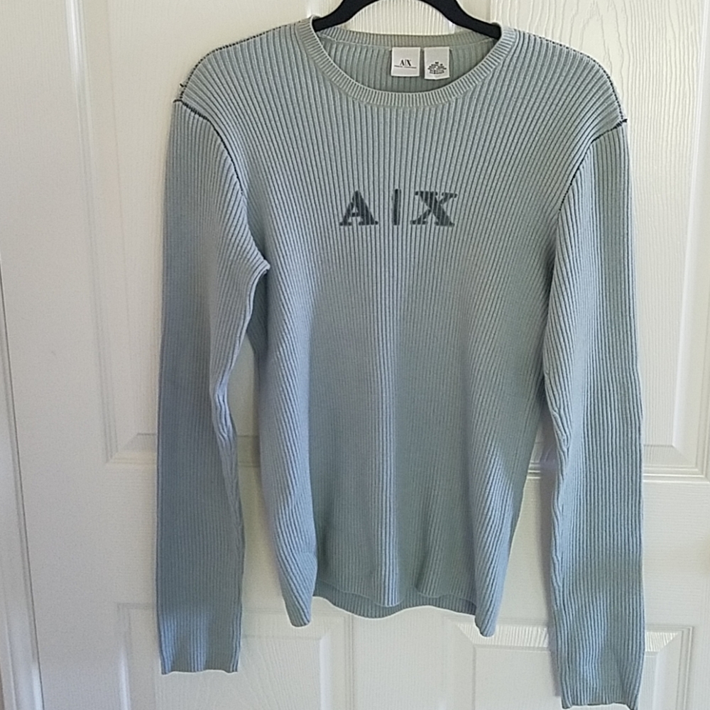 Armani Exchange Men Cadet Blue Sweater